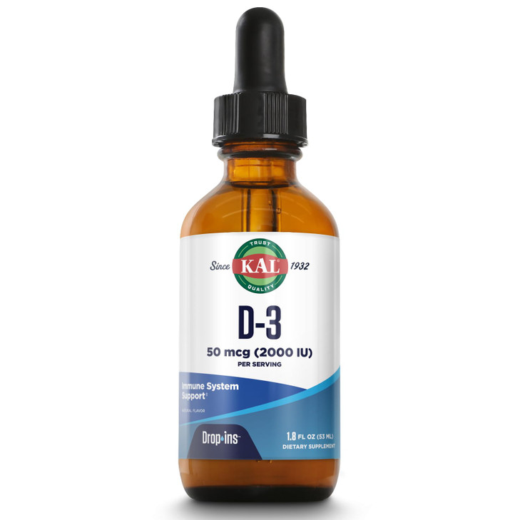 KAL Vitamin D3 2000 IU (50 mcg) DropIns - Liquid Vitamin D3 Drops