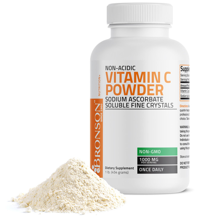 Bronson Non Acidic Vitamin C Powder Sodium Ascorbate Non GMO Soluble Fine