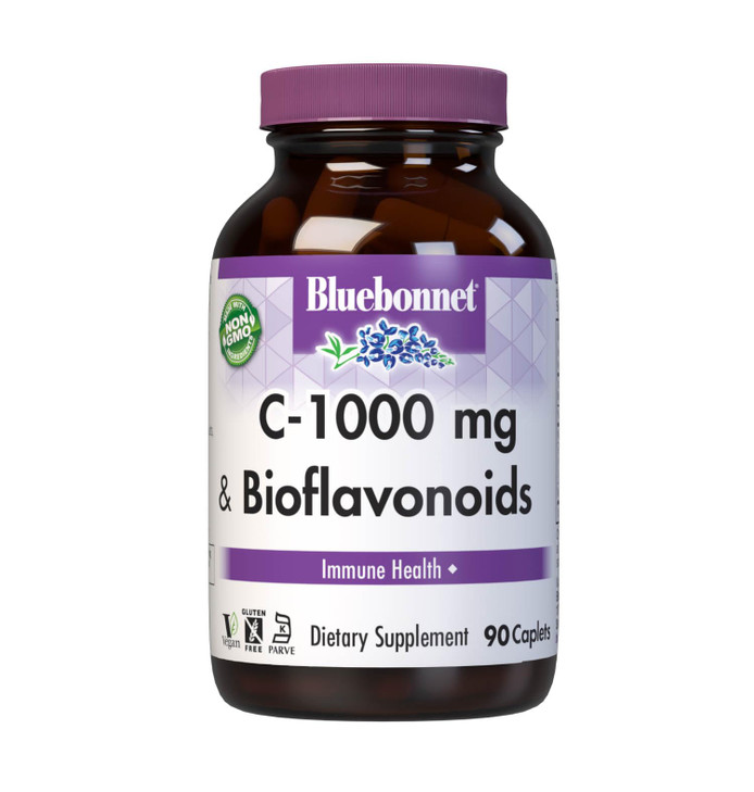 Bluebonnet Vitamin C 1000 mg Plus Bioflavonoids Caplets, 90 Count
