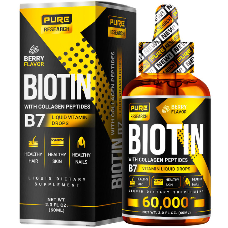 Liquid Biotin & Collagen Hair Growth Drops 60,000mcg