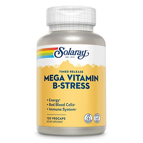 SOLARAY Mega Vitamin B-Stress, Timed-Release Vitamin B Complex with 1000 mg