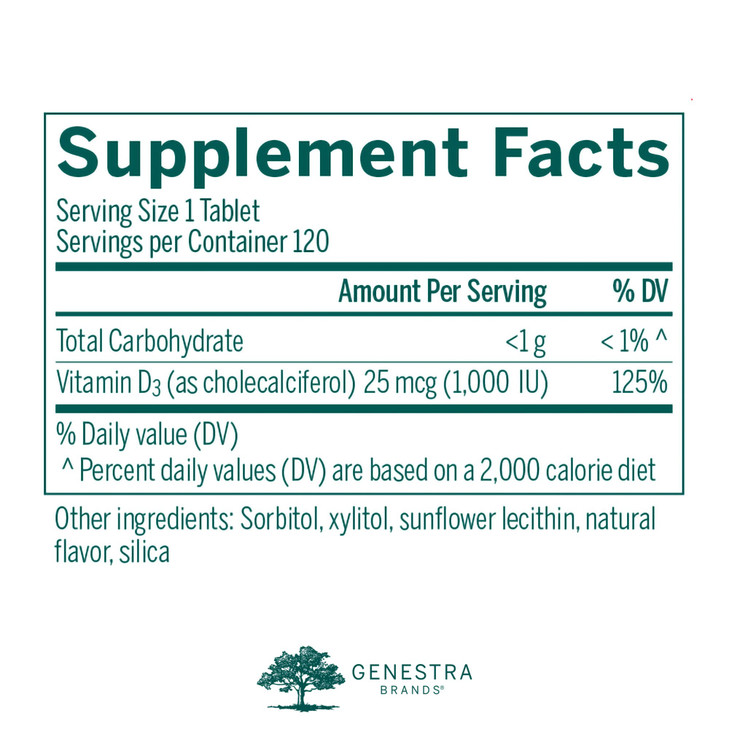 Genestra Brands D3 1000 Chewable - Vitamin D Supplement