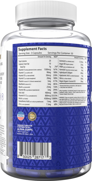 Alpha Supps Hair, Skin, and Nails Supplement for Women