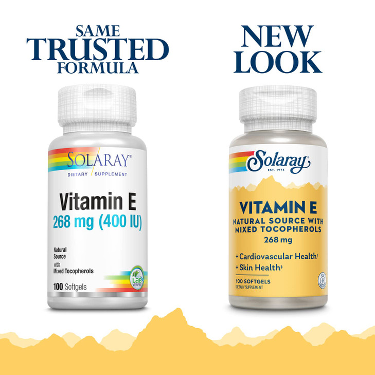 SOLARAY Vitamin E d-Alpha Tocopherol 268mg (400 IU)
