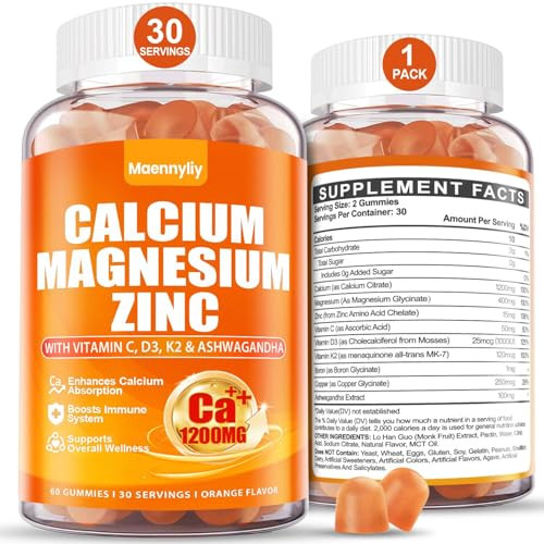 Calcium 1200 mg with Vitamin D3 Gummies for Adults