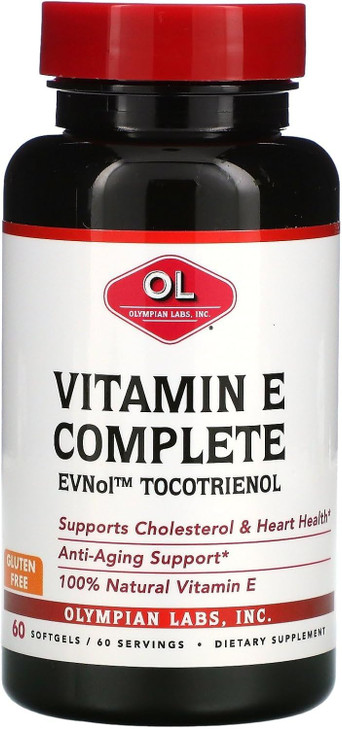 Olympian Labs Vitamin E Complete Tocomin, 200IU 60 Softgels, Fight Free