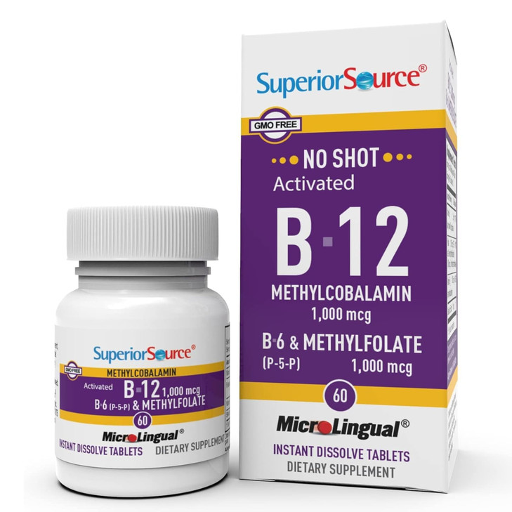 Superior Source No Shot Vitamin B-12 Methylcobalamin 1000 mcg, B-6, &