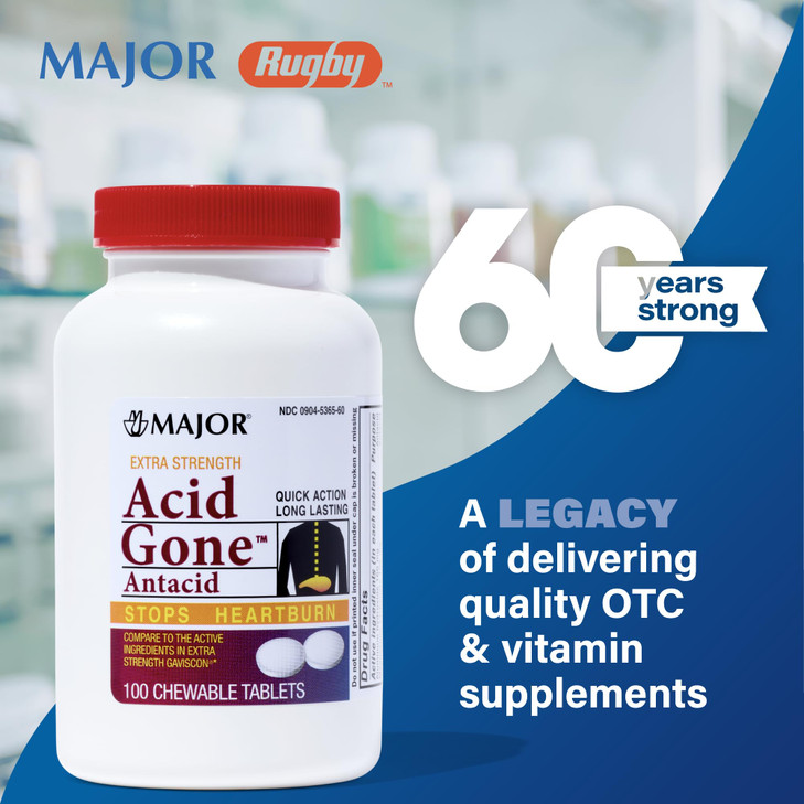 Major Acid Gone Extra Strength Antacid Chewable Tablets
