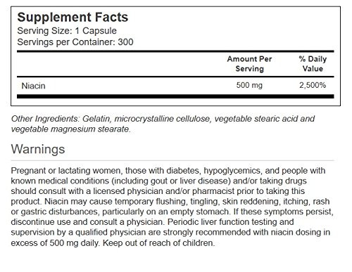 Vitacost Niacin (Vitamin B-3) - 500 mg - 300 Capsules