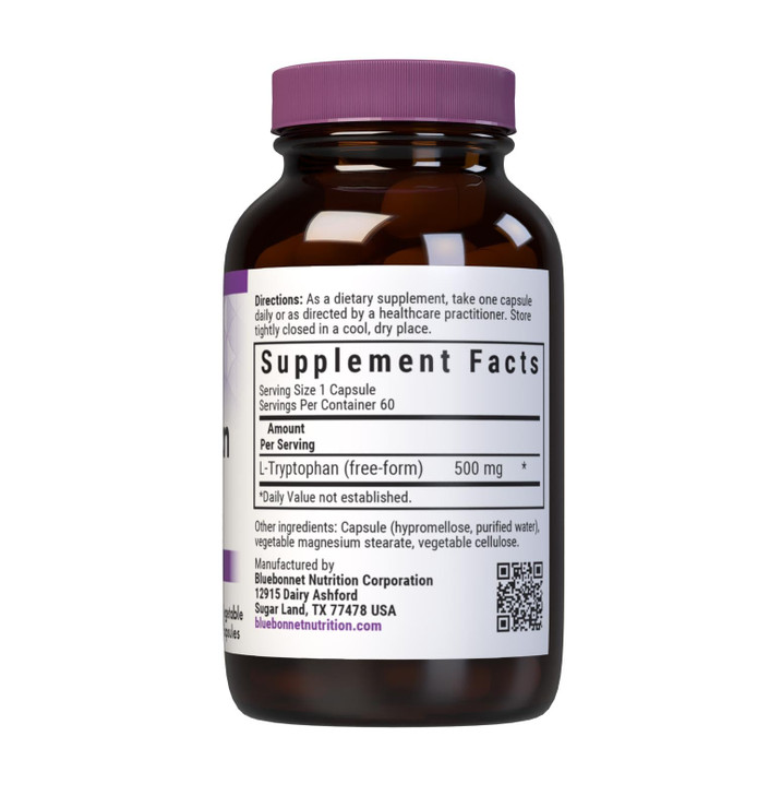 Bluebonnet Nutrition L-Trypotophan 500mg, for Neurotransmitting Support*