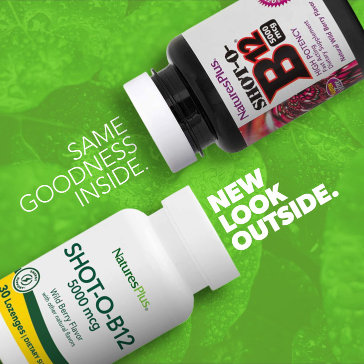 NaturesPlus Shot-O-B12-30 Lozenges, Wild Berry Flavor