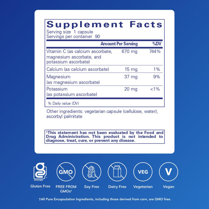 Pure Encapsulations Buffered Ascorbic Acid Capsules