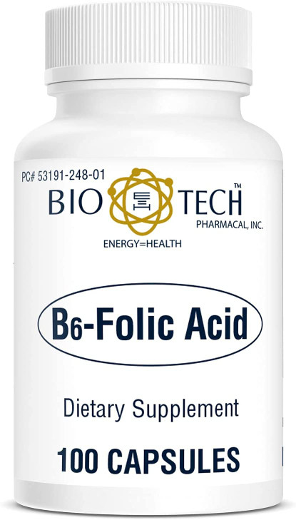 Bio-Tech Pharmacal B6-Folic Acid, 100 Capsules