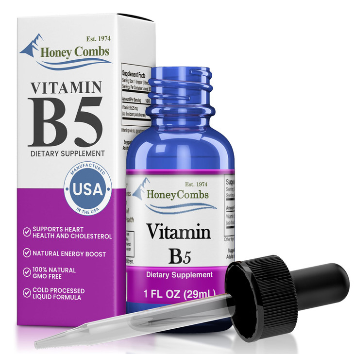 Vitamin B5 Pantothenic Acid Liquid Drops - Made in USA