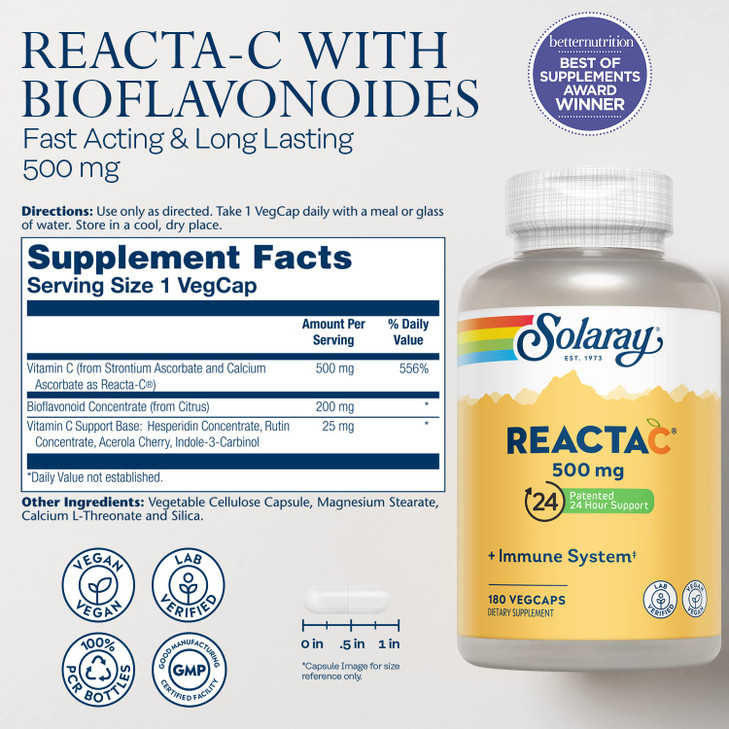 SOLARAY Reacta-C with Vitamin C 500mg