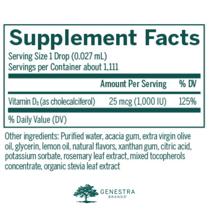 Genestra Brands D-Mulsion 1000 - Liquid Vitamin D Supplement