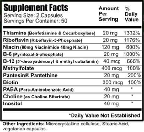 Daily Manufacturing Activated B-Complex (Activated Forms of Multi-B Vitamins)