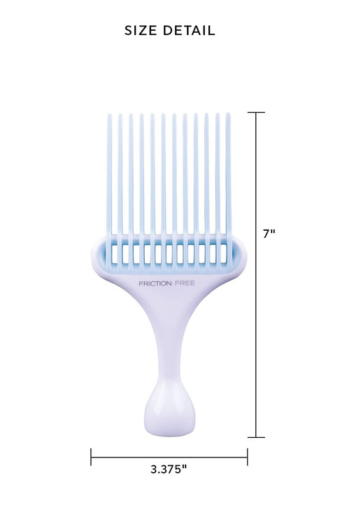Cricket Friction Free Pick Comb - Wide Tooth Design for Detangling, Adding Volume and Shine, Reduces Friction and Damage, Non-Slip Handle for Maximum