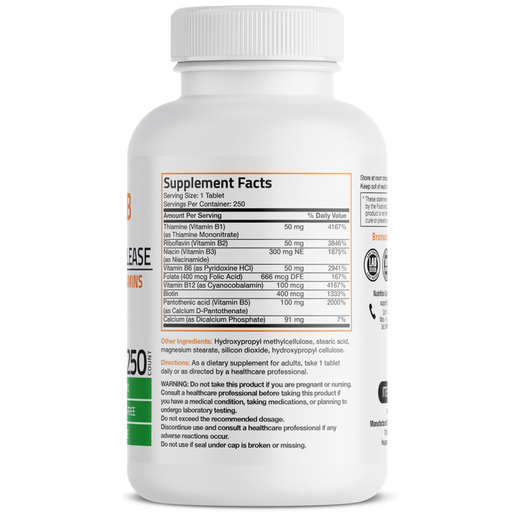 Bronson Super B Vitamin B Complex Sustained Slow Release (Vitamin B1, B2, B3