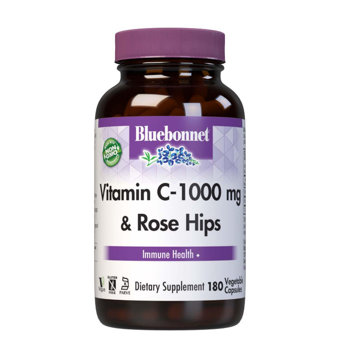Bluebonnet Nutrition, Vitamin C 1000Mg Plus Rose Hips, 180 Count