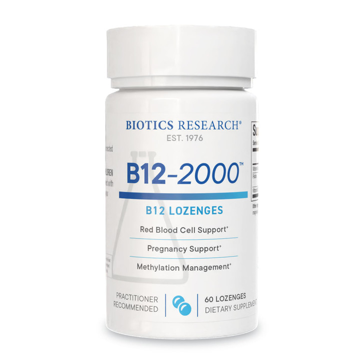 Biotics Research B12-2000 Vitamin B12 2000 mcg, B6, Folate-B12 Sublingual