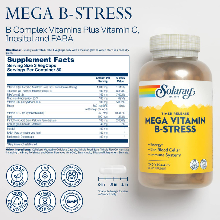 SOLARAY Mega Vitamin B-Stress