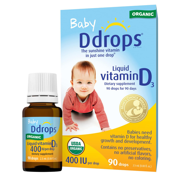 Ddrops 1072834 400 IU Liquid Vitamin D3 Drops for Babies, 0.08 Fl. Oz (Pack