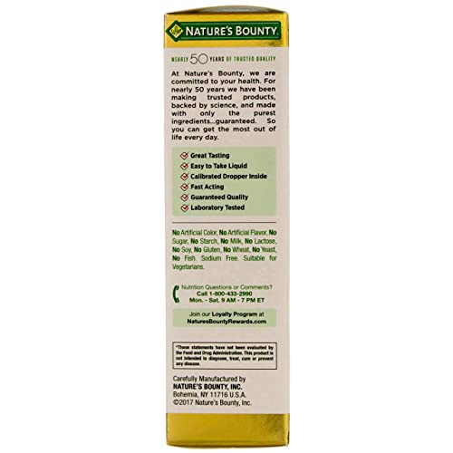 Nature's Bounty B-12 5000 mcg Sublingual Liquid Energy Health 2 oz ( Pack of 4)