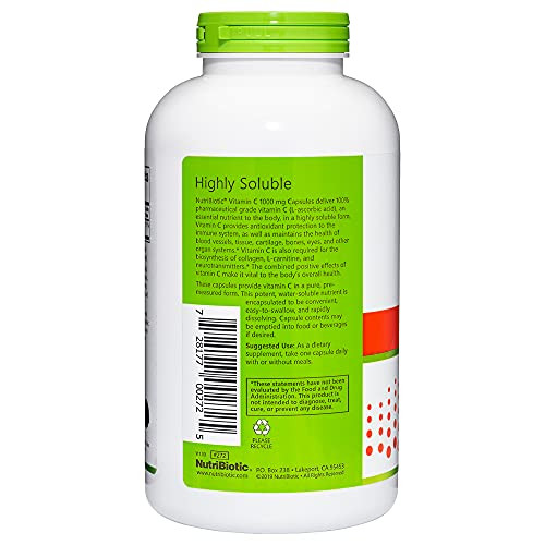 NutriBiotic - Vitamin C 1000 Mg Capsules, 500 Count