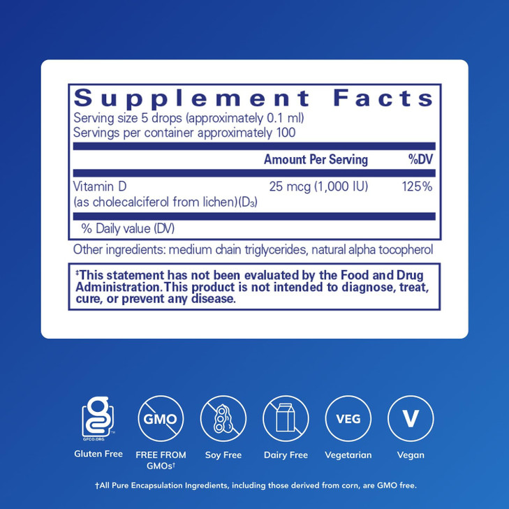 Pure Encapsulations Vitamin D3 (Vegan) Liquid