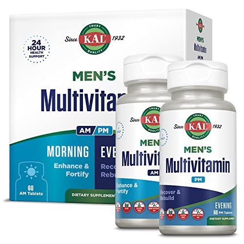 KAL Men's Multivitamin AM/PM, Antioxidants Supplement, Muscle, Immune