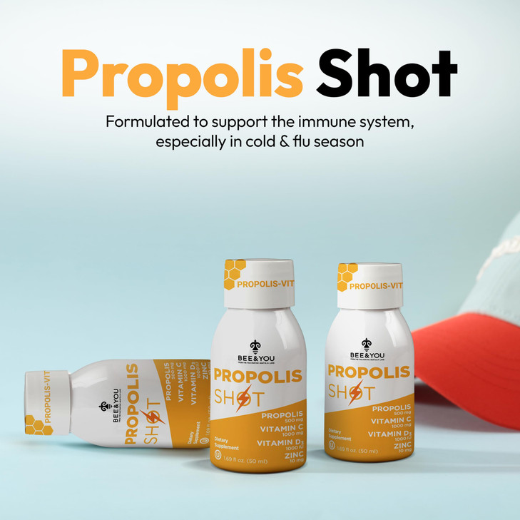 BEE and You Immune Support 100% Natural Propolis Shot Supplement, Antioxidants