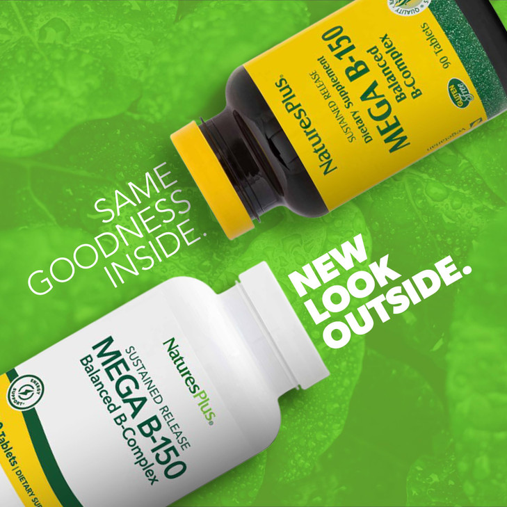NaturesPlus Mega B-150 Complex - 90 Sustained Release Vegetarian Tablets