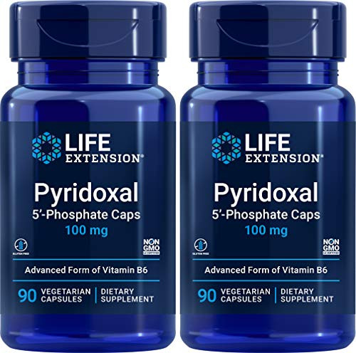 Life Extension Pyridoxal-5'-Phosphate Caps P5P 100 mg, 90 Veg Capsules (Pack