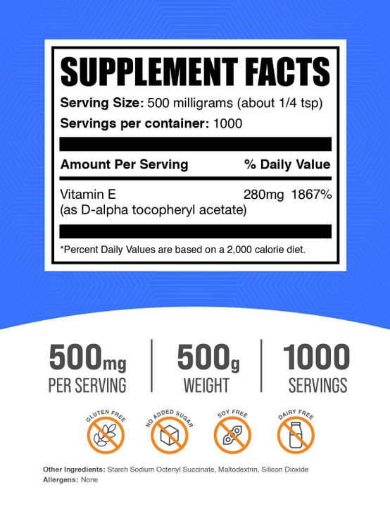 BulkSupplements.com Vitamin E 400 IU Powder
