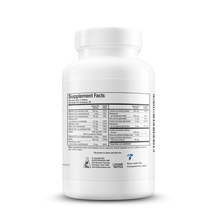 Biotics Research Osteo B Plus Optimal Bone Health Support with Vitamin K, Mg