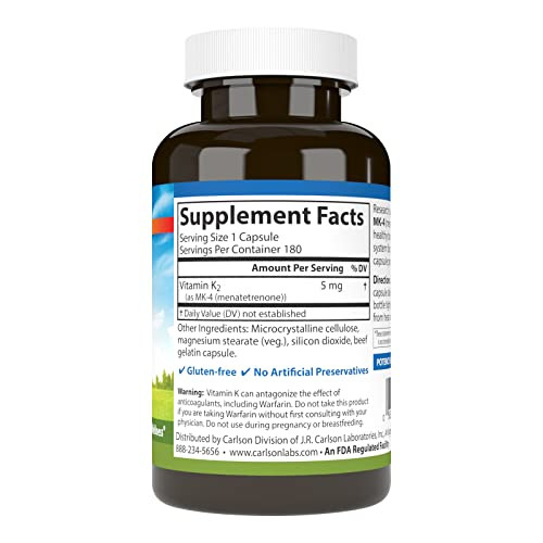 Carlson - Vitamin K2, MK-4 (Menatetrenone), Vitamin K