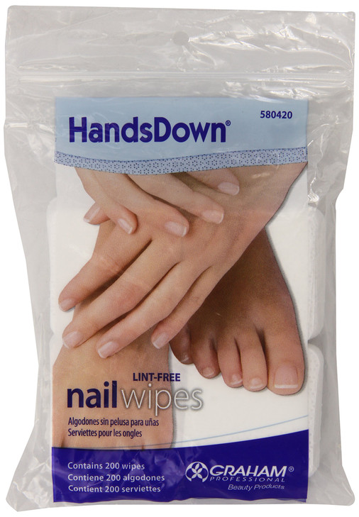 Graham Hands Down Nail Wipes, 200 Count