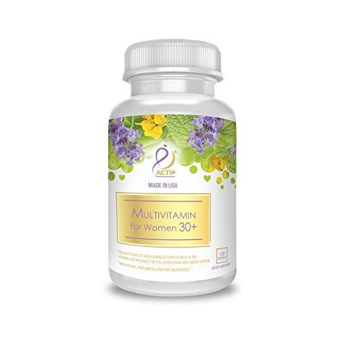ACTIF Multivitamin for Women Age 30+ with 30 Organic Vitamins and Organic Herbs