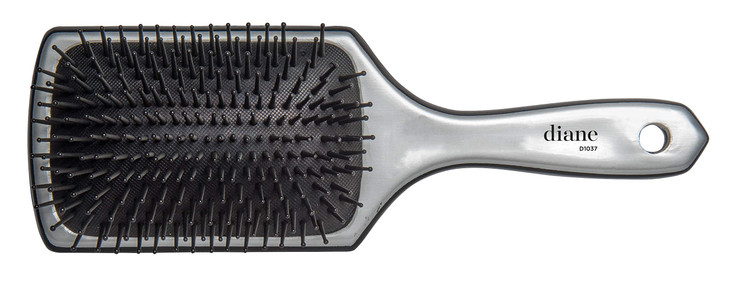 Diane Small Cushion Paddle Brush, 13-Row, Ideal for Medium to Thick Hair, Detangling and Smoothing, Silver