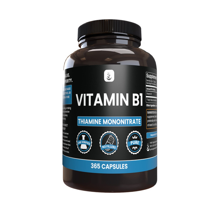 PURE ORIGINAL INGREDIENTS Vitamin B1 (Thiamine Mononitrate) (365 Capsules) No