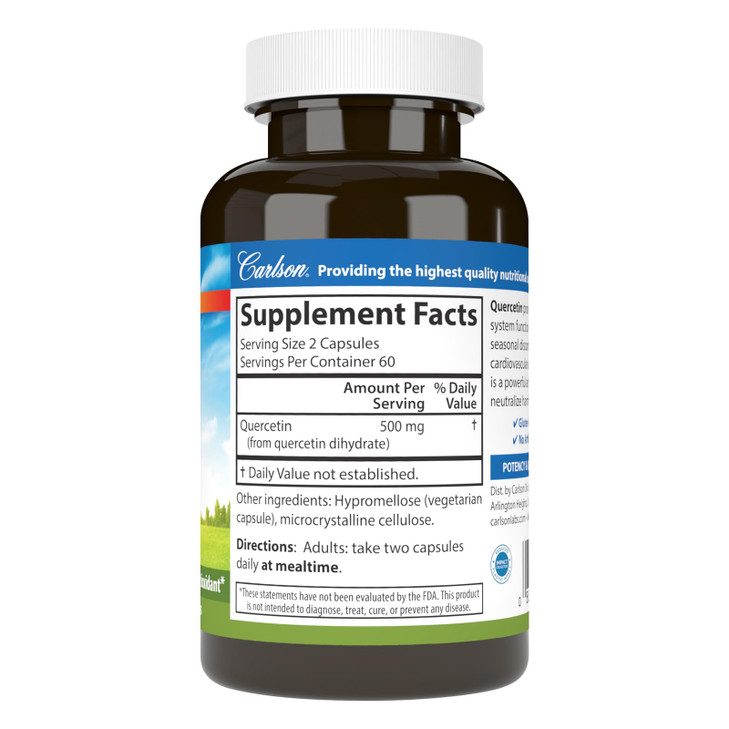 Carlson - Quercetin, 500 mg, Seasonal Support, Skin