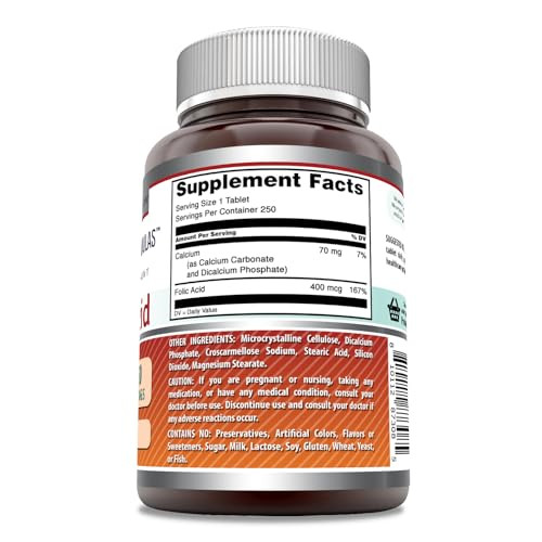 Amazing Formulas Folic Acid (Vitamin B9) 400 mcg