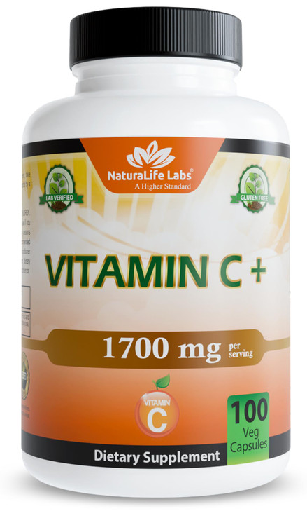 NaturaLife Labs Vitamin C with Vitamin D3, Zinc, Elderberry & Ginger Root