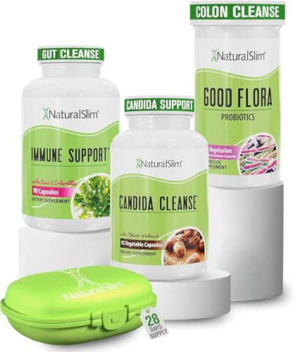 NaturalSlim Candida Cleanse Support Supplements Bundle