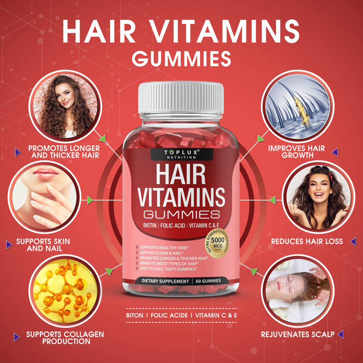 Hair Vitamins Gummies Supplement