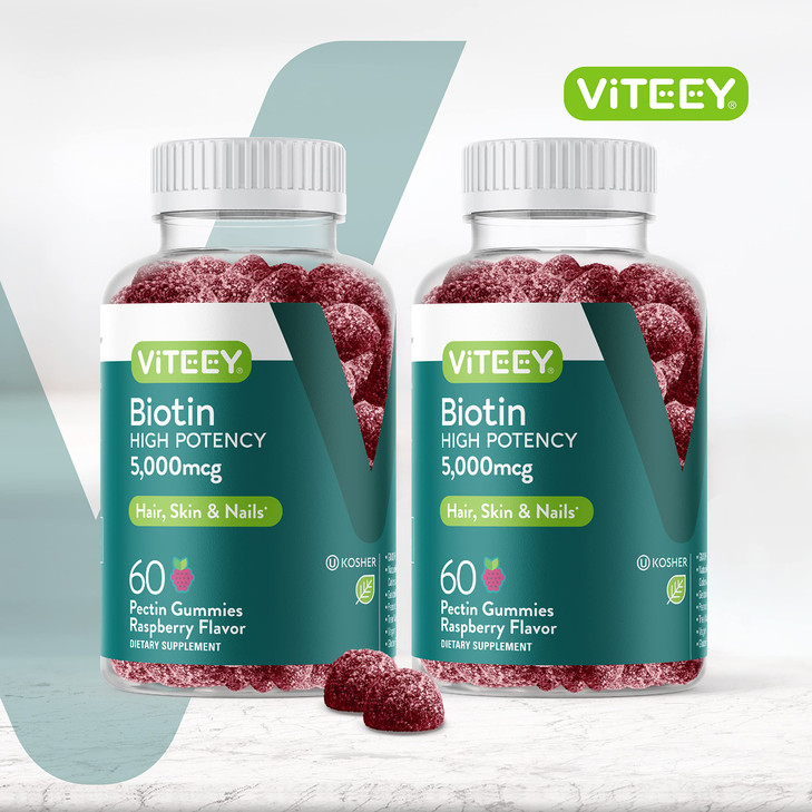 VITEEY Biotin Gummies for Hair Skin and Nails - 120 Count