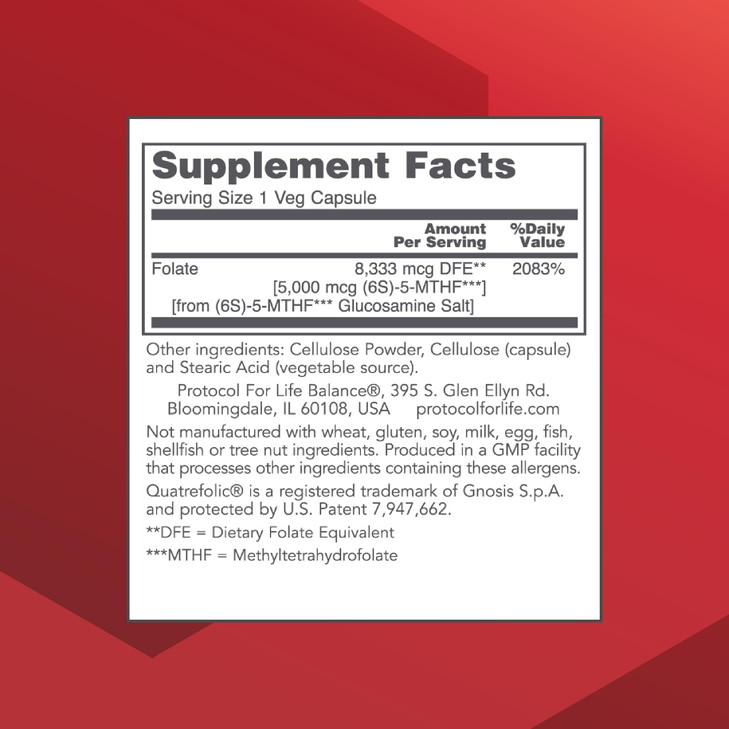 PROTOCOL FOR LIFE BALANCE 5-Methylfolate 5,000mcg