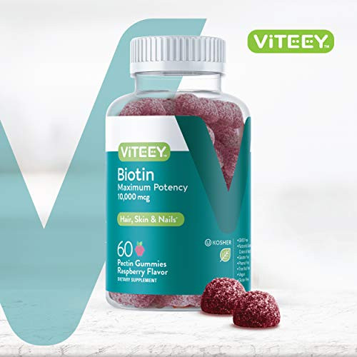 Viteey Biotin Gummies for Hair Skin and Nails - 60 Count
