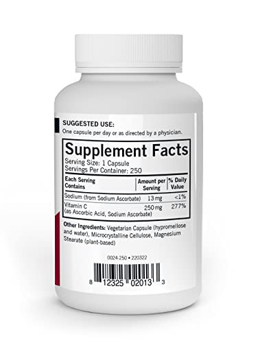 Kirkman - Vitamin C 250 mg - Hypo - 250 Capsules